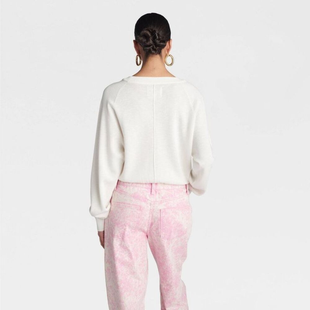 KBB by Kahlana - Women's 'The Cropped Bubble Sweater Cream - Picture 2 of 3
